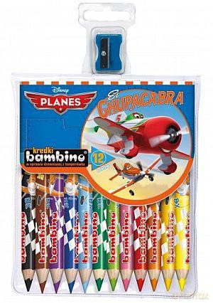 Kredki Bambino 12 kolorów drewnianie Plane [SZKOŁA]