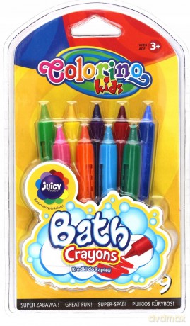 Kredki do kąpieli Colorino 9 kolorów