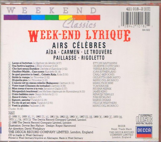Opera Weekend - Famous Arias [CD]