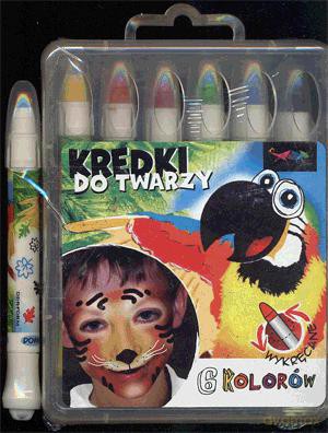 Kredki do twarzy 6 kolorów + 1 gratis Kidart [SZKOŁA]