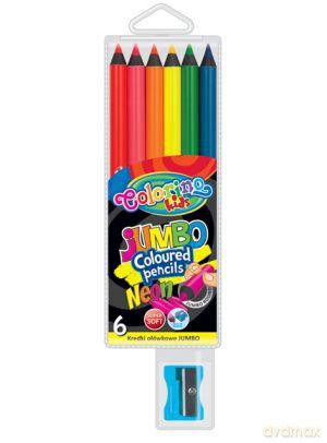 Kredki Neon Jumbo 6 kolorów z temperówką [SZKOŁA]