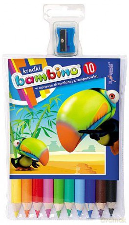 Kredki ołówkowe 10 kolorów Bambino w drewnie [SZKOŁA]