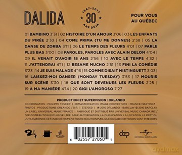 Dalida: Pour Vous Au Quebec [CD]