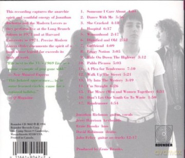 Jonathan Richman: Precise Modern Lovers Order: Live in Berkeley and Boston [CD]