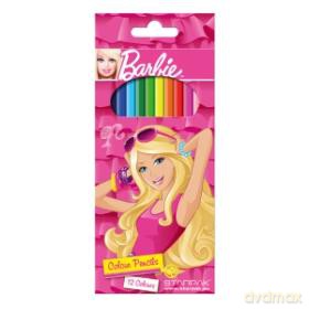 Kredki ołówkowe 12 kolorów, pudełko papierowe Barbie [SZKOŁA]