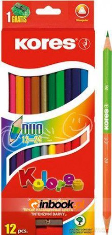 Kredki ołówkowe dwustronne 12 kolorów [SZKOŁA]