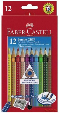 Kredki ołówkowe Jumbo Grip 12 kolorów [SZKOŁA]
