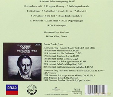 Hermann Prey: Schubert: Schwsnengesang [CD]