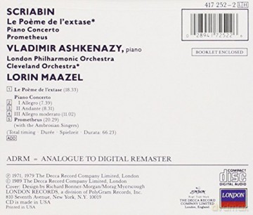 Ashkenazy: Scriabin: Le Poeme De l'extase; Piano Concerto; Prometheus [CD]