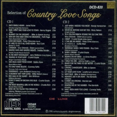 Selection Of Country Love Songs [CD]