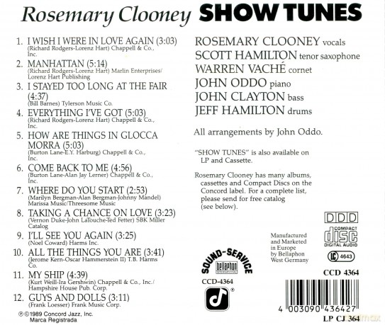 Rosemary Clooney: Show Tunes [CD]