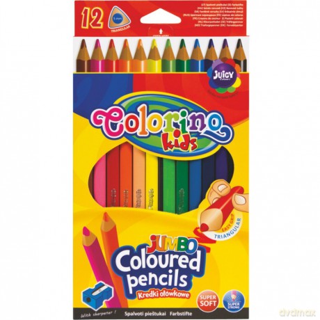 Kredki ołówkowe trójkątne Colorino - 12 kolorów [SZKOŁA]
