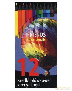 Kredki ołówkowe z recyklingu 12 kolorów [SZKOŁA]