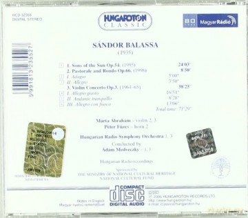 Sandor Balassa/marta Abraham/peter Fuzes: Sons of the Sun/pastoral and Rondeau [CD]
