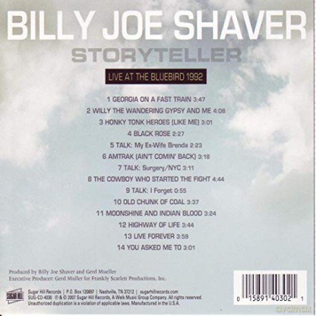 Billy Joe Shaver: Storyteller: Live at the Bluebird 1992 [CD]