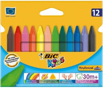 Kredki świecowe 12 kolorów Plastidecor Triangle [SZKOŁA]