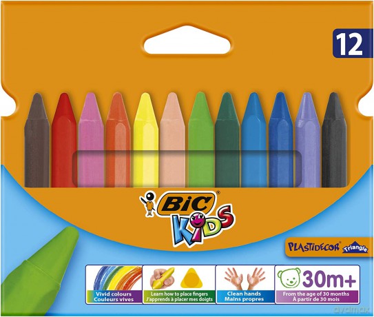 Kredki świecowe 12 kolorów Plastidecor Triangle [SZKOŁA]
