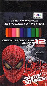 Kredki trójkątne 12 kolorów Jumbo Spider Man [SZKOŁA]