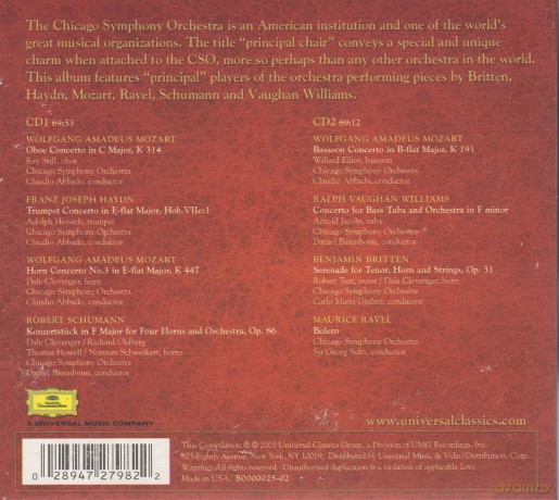 The Chicago Principal: First Chair Soloists Play Famous Concertos [2CD]