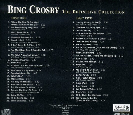 Bing Crosby: The Definitive Collection 2cd Box Set - Bing Crosby [2CD]