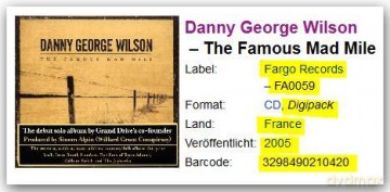 Danny George Wilson: The Famous Mad Mile [CD]
