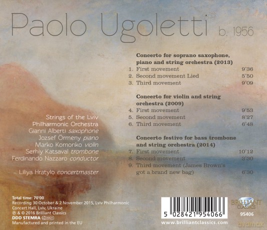 Paolo Ugoletti: Three Concertos - Strings Of Lviv Philarmonic Orchestra [CD]