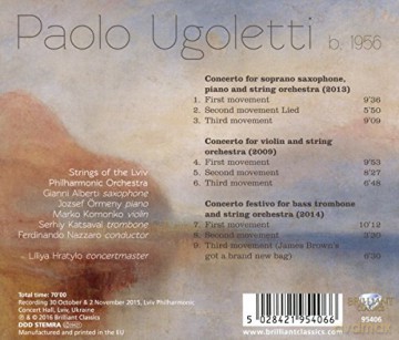 Paolo Ugoletti: Three Concertos - Strings Of Lviv Philarmonic Orchestra [CD]