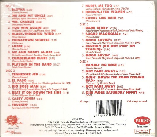 Tivoli Concert Hall Copenhagen Denmark 4/14/1 [4CD]
