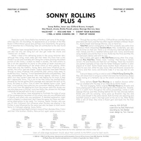 Sonny Rollins: Plus 4 [Winyl]