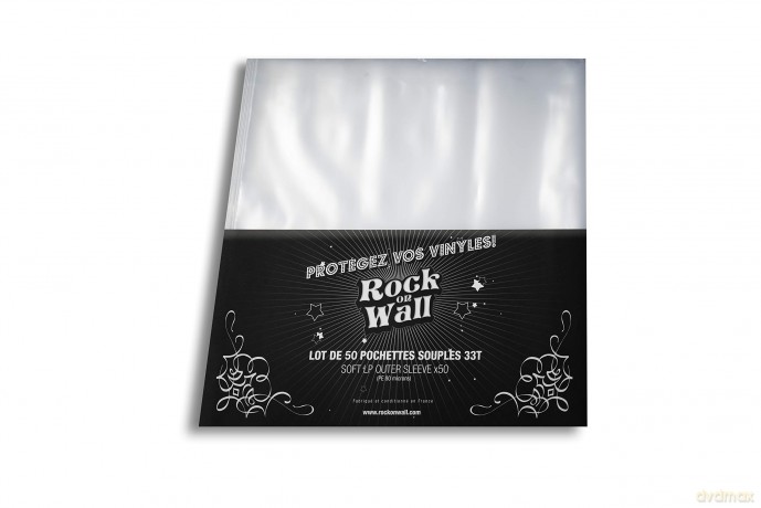 Music Protection: 50 X Pe 12 Inch Crystal Clear Outer Sleeve - 80 Micron - Rock On Wall [50xWinyl]