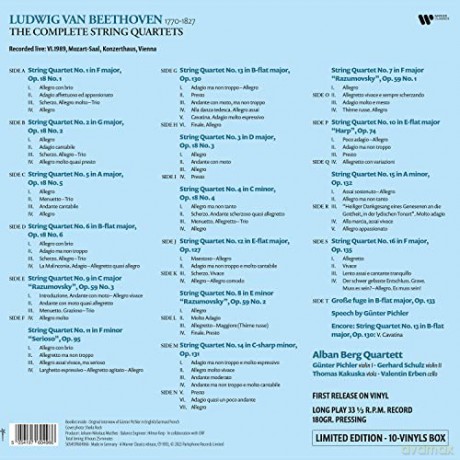 Alban Berg Quartett: Beethoven: Complete String Quartets Live [10xWinyl]