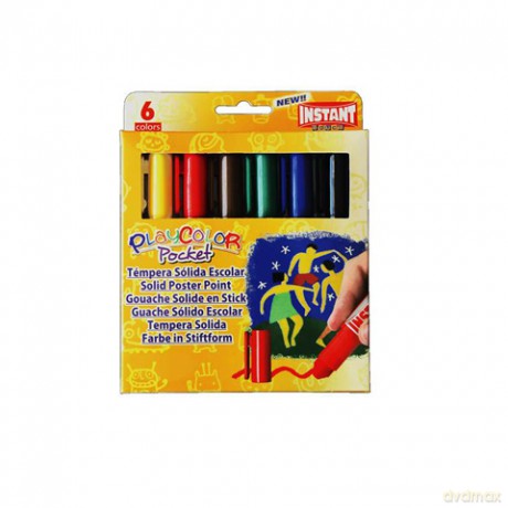 Farby W Sztyfcie Playcolor Pocket 6szt [SZKOŁA]