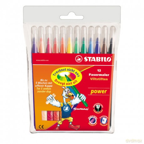 Flamastry Stabilo Power 12szt [KSIĄŻKA]
