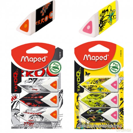 Gumka Maped Pyramide Trójkolorowa 3szt [SZKOŁA]