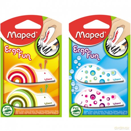 Gumki Maped Ergo Fun Wielokolorowe 2szt [SZKOŁA]