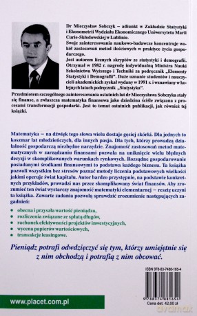 Matematyka Finansowa Podstawy Teoretyczne Przykłady Zadania - Mieczysław Sobczyk [KSIĄŻKA]