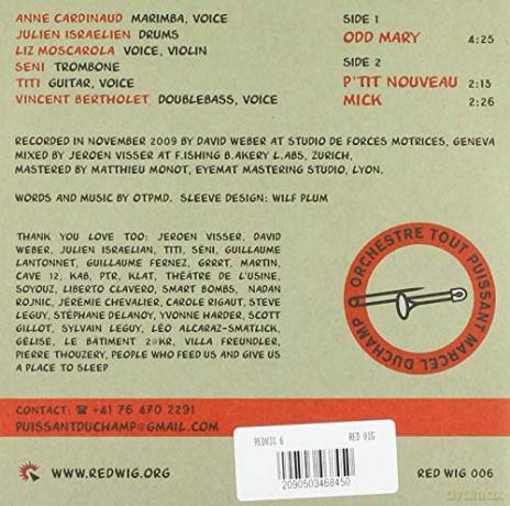 Orchestre Tout Puissant Marcel Duchamp: Odd Mary/p Tit Nouveau/mick [Winyl]