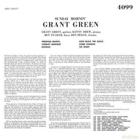 Grant Green: Sunday Mornin' - Black 180 Gr. - Ltd. Ed. [Winyl]