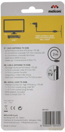 !Cavo Antenna Plug 90Â° 2 Metri
