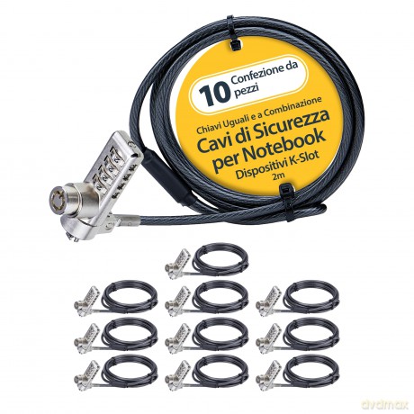 10 Cavi Di Sicurezza Notebook