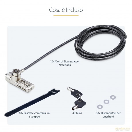 10 Cavi Di Sicurezza Notebook