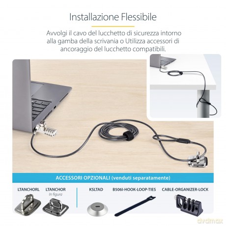 10 Cavi Di Sicurezza Notebook