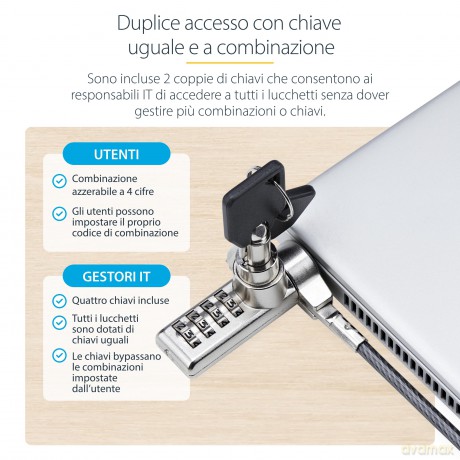 10 Cavi Di Sicurezza Notebook