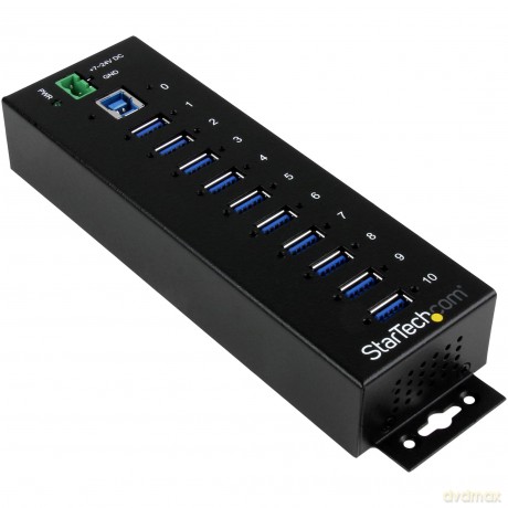 10 Port Usb 3.0 Hub - Industrial - Esd And Surge Protection - Din Rail Or Surface Mountable - Metal - Powered Usb Hub