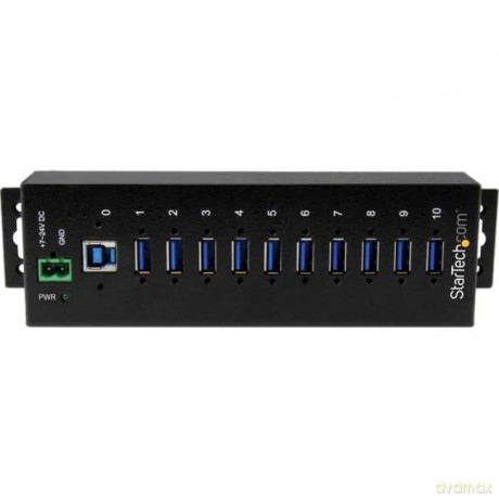 10 Port Usb 3.0 Hub - Industrial - Esd And Surge Protection - Din Rail Or Surface Mountable - Metal - Powered Usb Hub