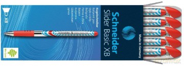 10 Schneider Kugelschreiber Slider Basic Rot Schre