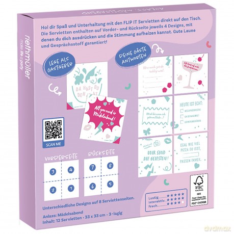 12 Flip Napkins "Madelsabend" 33x33cm, Double-S