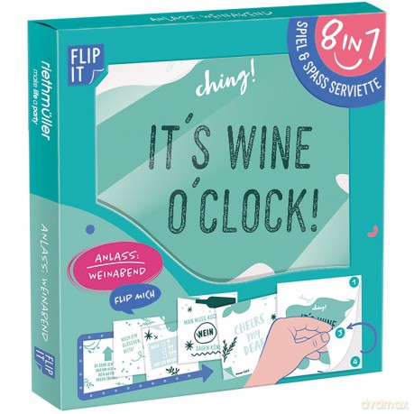 12 Flip Napkins "Weinabend" 33x33cm, Double-Sid