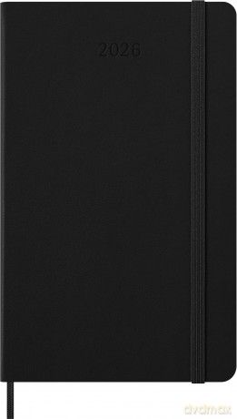12m Wkly Ntbk Lg Blk Hard