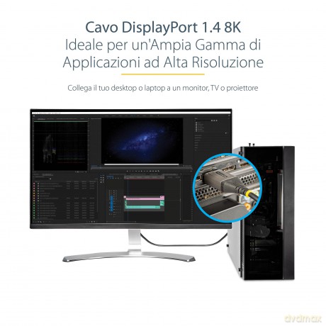 13ft Certified Displayport 14 Cable 8k